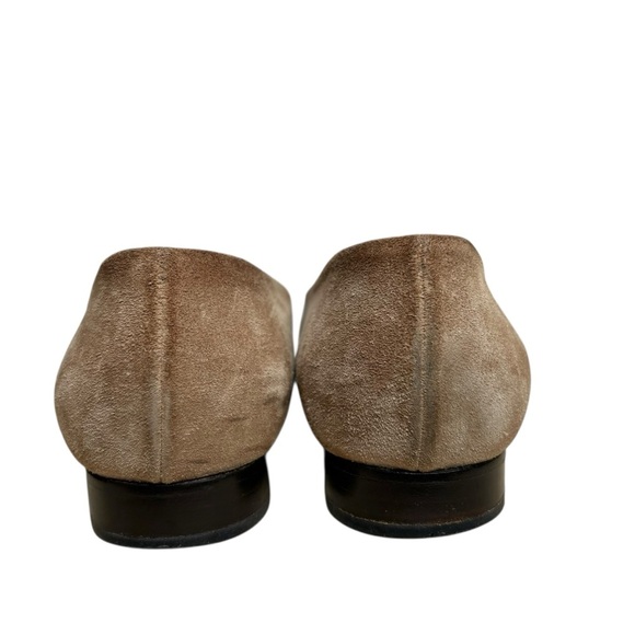 Bottega Veneta Suede Flats 7 B Tan Round Toe Preppy Minimlaist Loafers - Picture 7 of 11